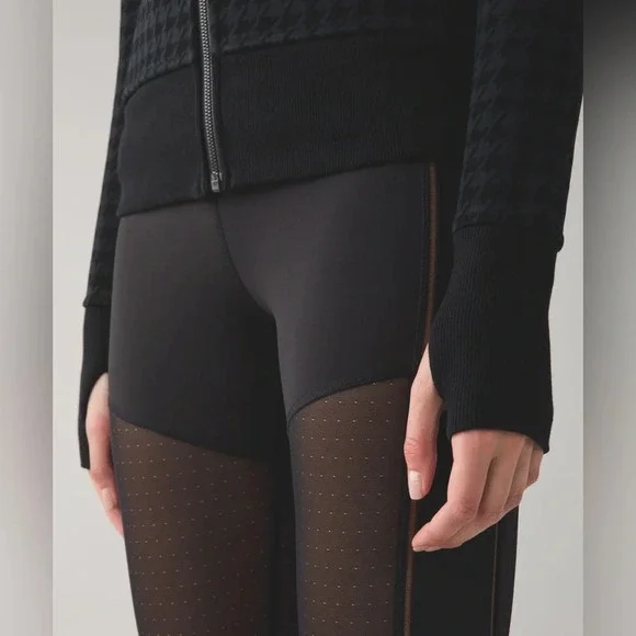 Lululemon Scuba Hoodie II Giant Houndstooth Dip Dye Deep Coal Black/Black Size 2 - Picture 7 of 10